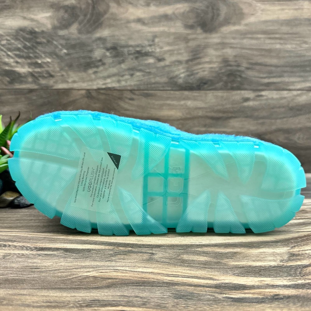 ❌SOLD❌UGG Australia Fluffita 8 Tidal Wave Clear Slide Platform Slipper Sandals - Picture 9 of 12